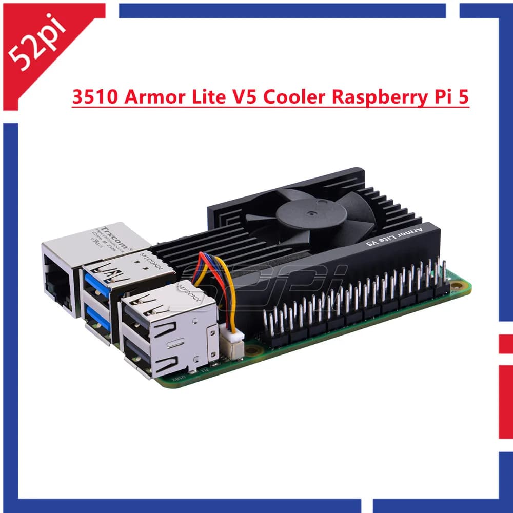 52Pi Raspberry Pi 5 3510 Armor Lite V5 Cooler Raspberry Pi 5 cooling fan