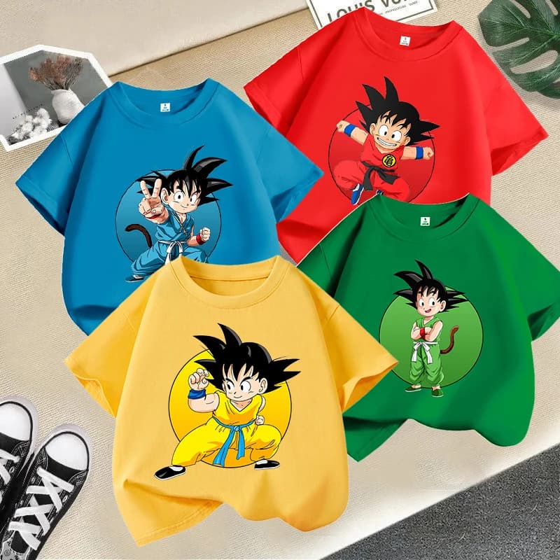 T-shirt Dragon Ball Goku, abbigliamento per bambini, cartone animato, anime, ragazzo, manica corta, estivo, casual, top, camicie, magliette carine per bambini, vestiti