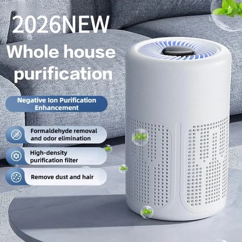 Nuovo Mini Purificatore d'Aria 2026 con Filtro HEPA e Tecnologia a Ioni Negativi per Eliminare Formaldeide, Odori, Fumo e Particelle di Polvere