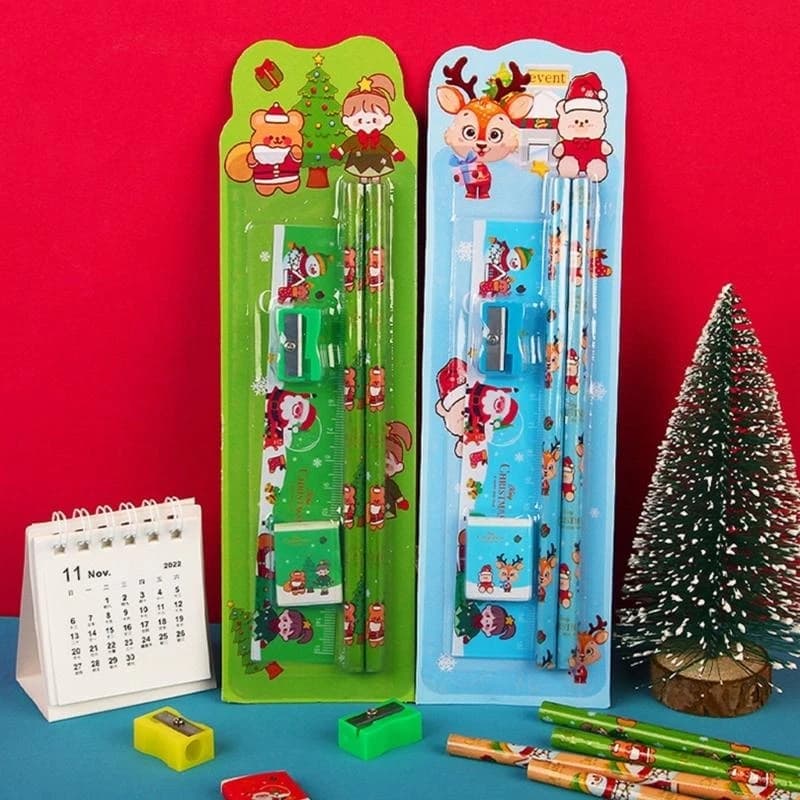 8 Sets Christmas Stationery Set for Kid and Student, Each Set include Christmas Pencils, Eraser, Ruler, Pencil best sale