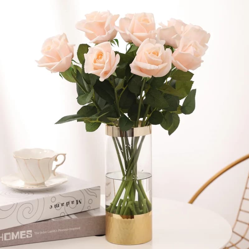 Moisturizing Artificial Flower Branch, Real Touch Rose, Home Dining Table Decor, Bride Hand Hold, Fake Flores, Mariage Bouquet