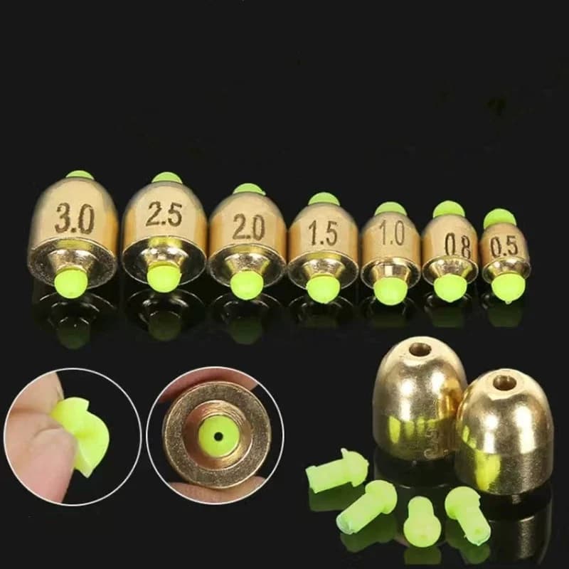 Accessori per attrezzatura da pesca Peso in rame Piombo lungo in lancio Piombini in rame affondamento rapido Borsa da 3-5 pezzi VENDITA