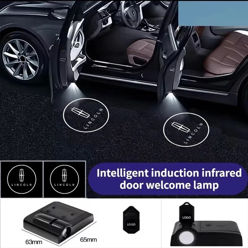 2Pcs Wireless Car Door Lights Projector with HD Car Door Lights LED Projector For Lincoln Navigator Nautilus MKZ MKX / Key Rings