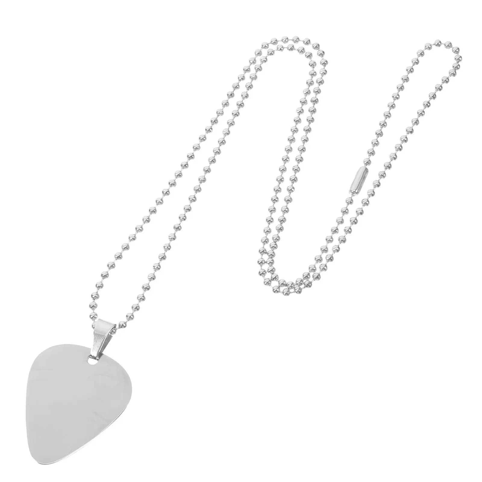 Collana con Plettro per Chitarra in Acciaio Inossidabile, Catena da 60 cm, Gioiello Unico con Ciondolo Musicale per Uomini e Donne, per Uso Quotidiano e Performance Rock