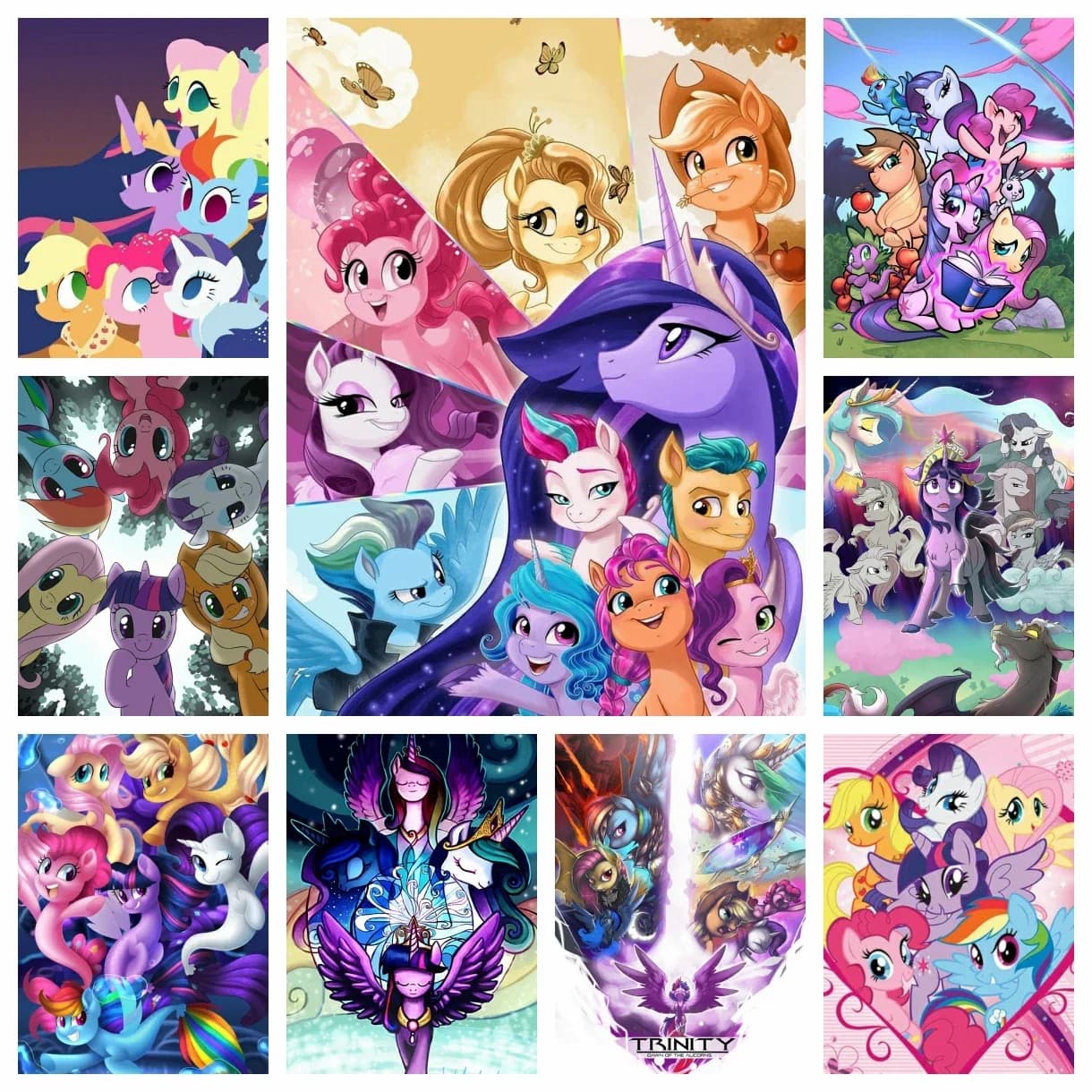 My Little P-Pony 5D DIY Diamond Painting Cross Stitch Cute Cartoon Unicorn Rhinestone Mosaic Ricamo Decorazioni per la casa Regalo per bambini