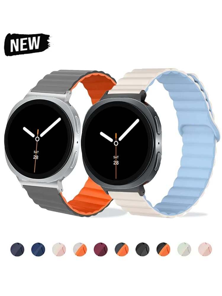 Cinturino sportivo in silicone per Samsung Galaxy Watch 8 40mm 44mm orologi intelligenti Bracciale magnetico per Galaxy Watch 8 cinturino classico 46mm