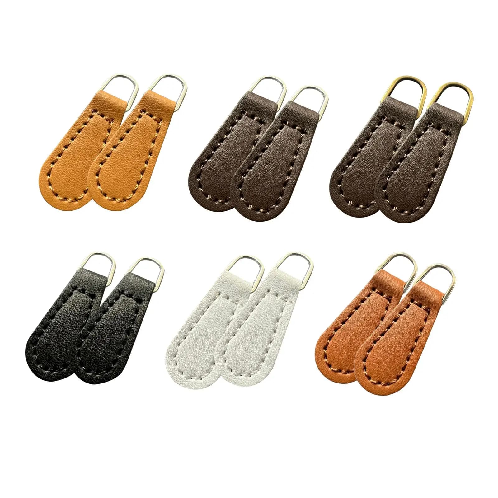 2 pieces zipper pull tabs, PU parts for jackets, backpacks, clothing
