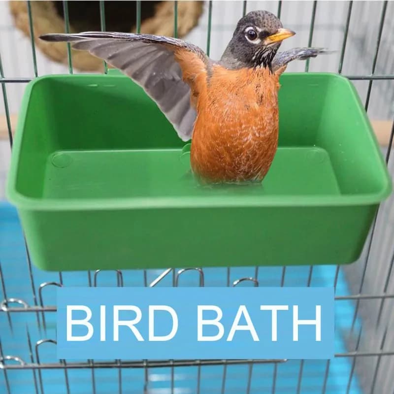 Pet Bird Bagno d'acqua Vasca per uccelli Ciotola per uccelli per animali Pappagalli Parrocchetti Gabbia per uccelli Appesa in plastica Uccelli Piccioni Gabbia Acqua Alimentatore per alimenti