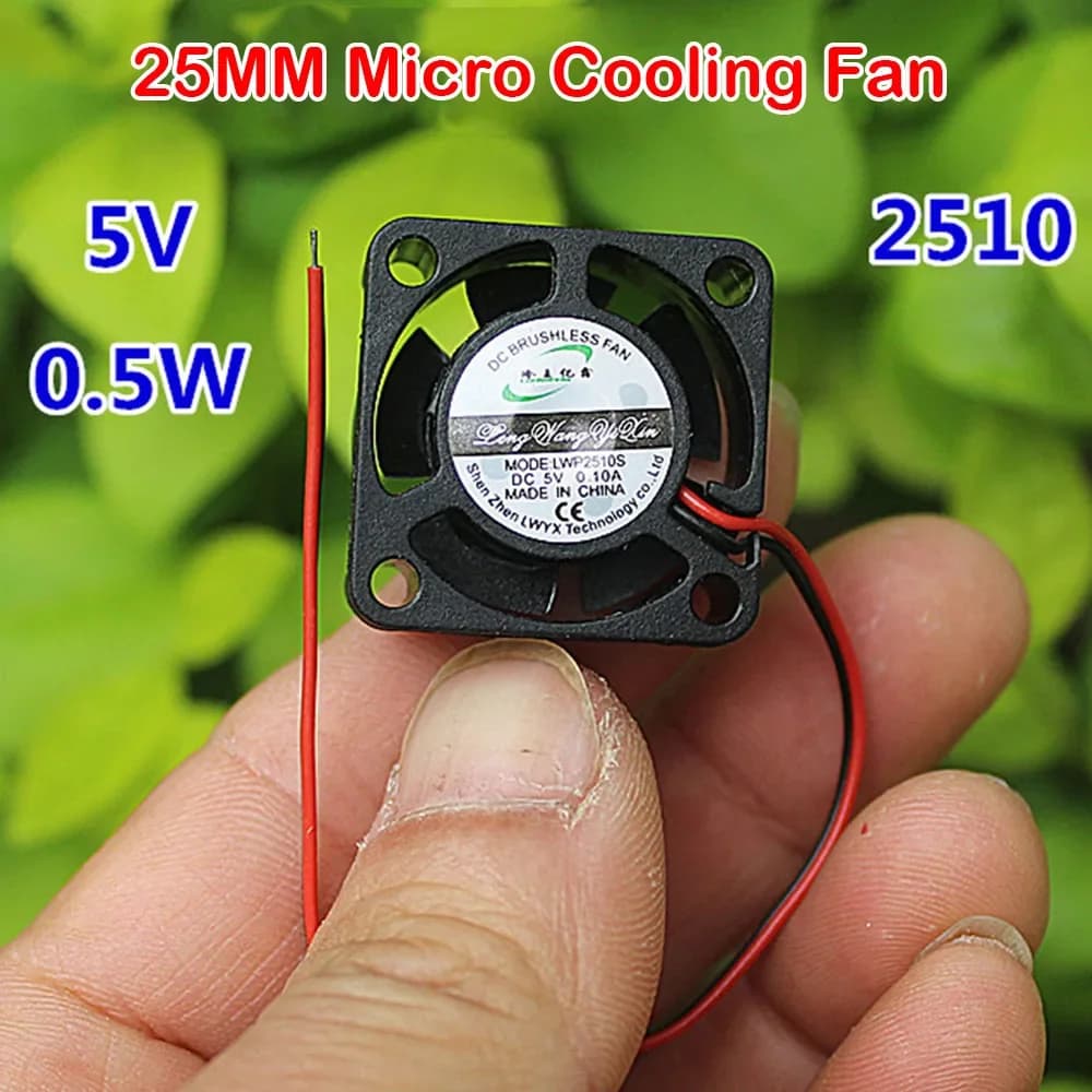 2510 Brushless Fan 0.5W DC 4V 5V 7.4V 25X25X10MM Bearing Oil Silent UAV CPU Raspberry Pi Mini Cooling Fan 2.5cm 25mm Cooling Fan