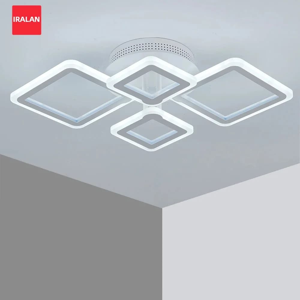 Lampada da soffitto moderna quadrata Lampada da soffitto in acrilico dimmerabile a LED Lampadario da incasso con telecomando per corridoio corridoio