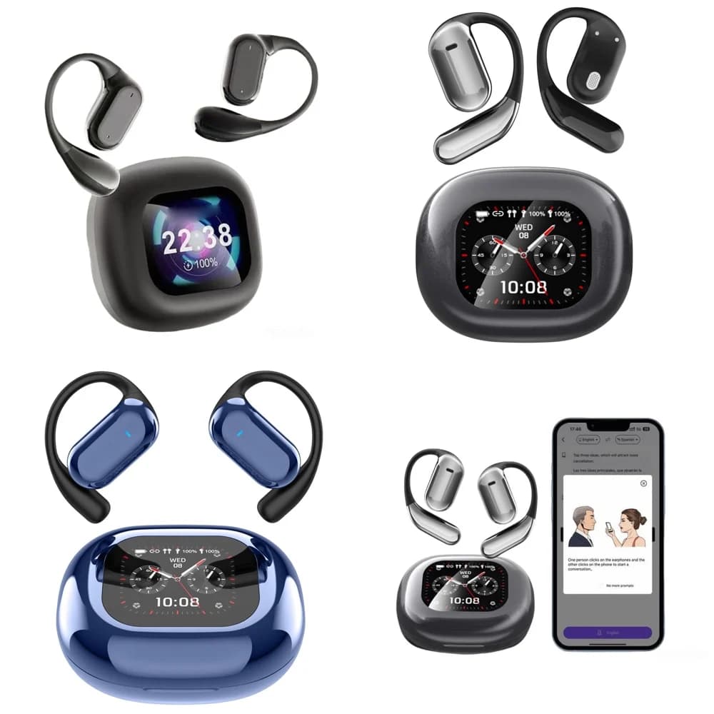 Auricolari UYUXIO per Traduzione in Tempo Reale, BT 5.4 OWS, Traduttore Linguistico AI Wireless con 144 Lingue Online