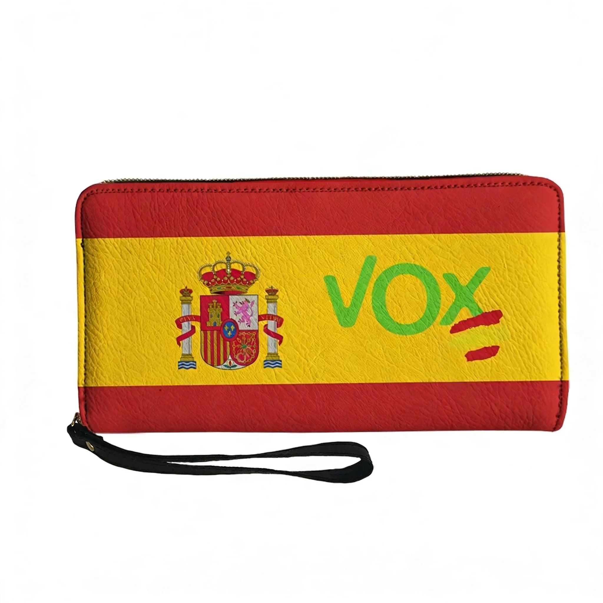 Personalized wallet with Spanish national emblem Vox, men's wallet, woman's wallet, for teenagers, with zipper, long wallets, with double print, portable wallet, gift bag