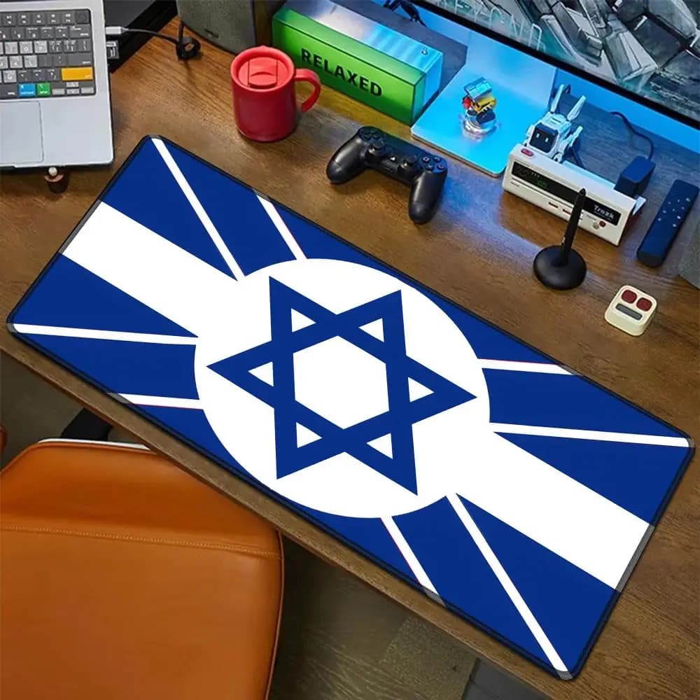Bandiera di Israele Tappetino per mouse Tappetino in gomma Laptop Xxl Tappetino per mouse Notebook Gamer Tavolo per computer Accessori da gioco