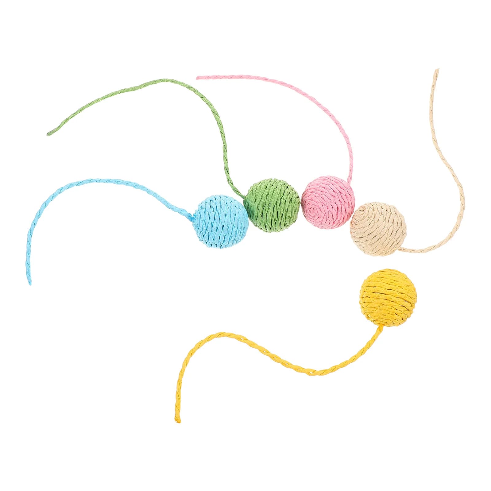Kit di ricambio per corda per albero per gatti da 5 pezzi, palla in sisal resistente con coda per struttura da arrampicata, accessorio sostituibile per grattacat