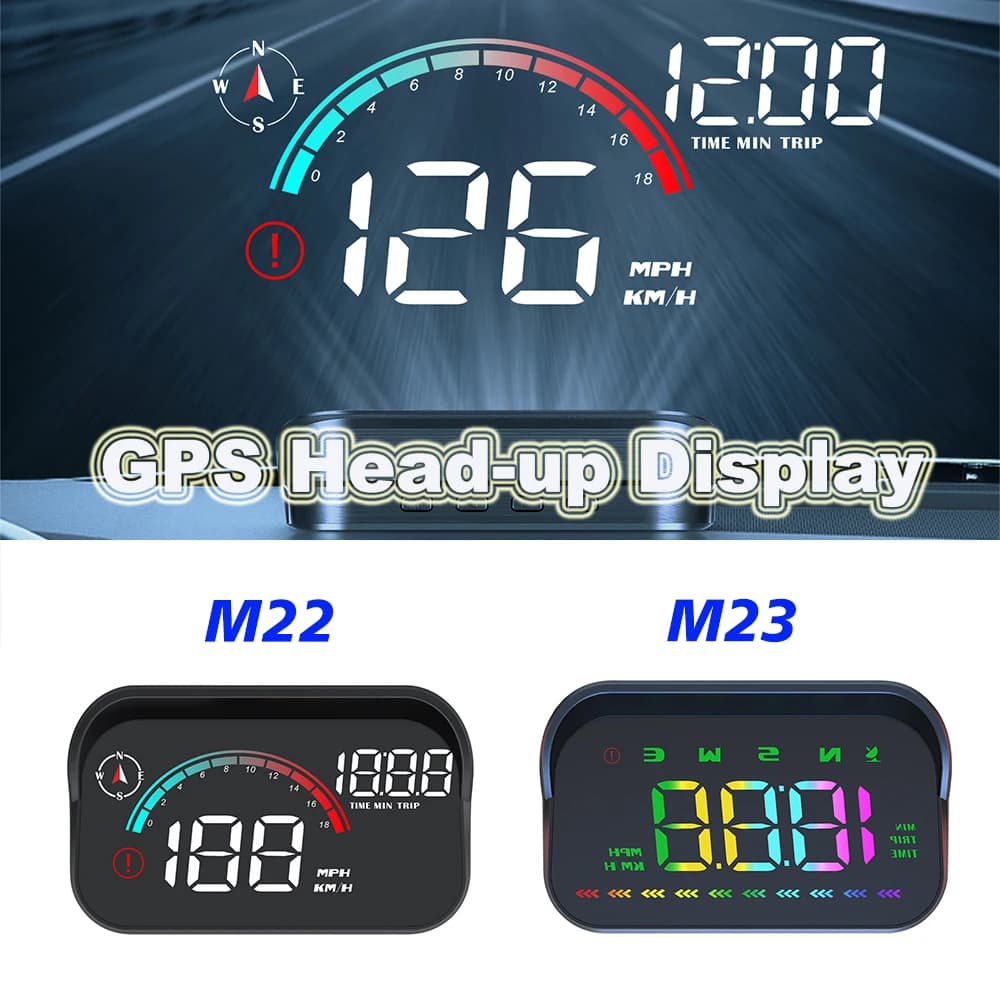 M22 / M23 Head-Up Display GPS HUD Digital Odometer Speed Projector with Compass Auto On-Board Computer Km/h MPH RPM Auto Meter