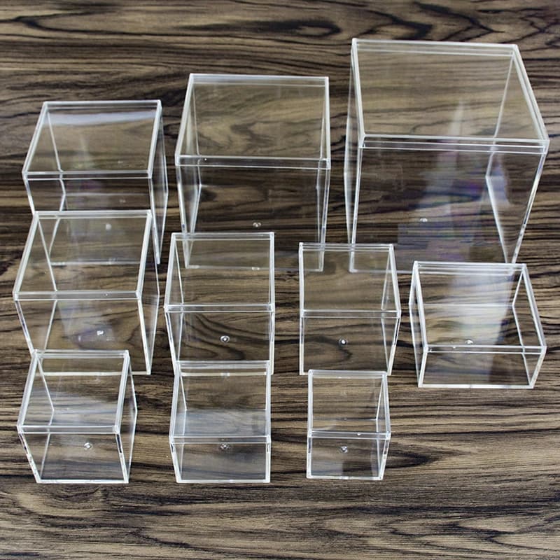 Scatole acriliche trasparenti da 1Pc con coperchio organizzatore di plastica scatola di imballaggio quadrata per piccoli regali contenitore per caramelle per alimenti per la casa