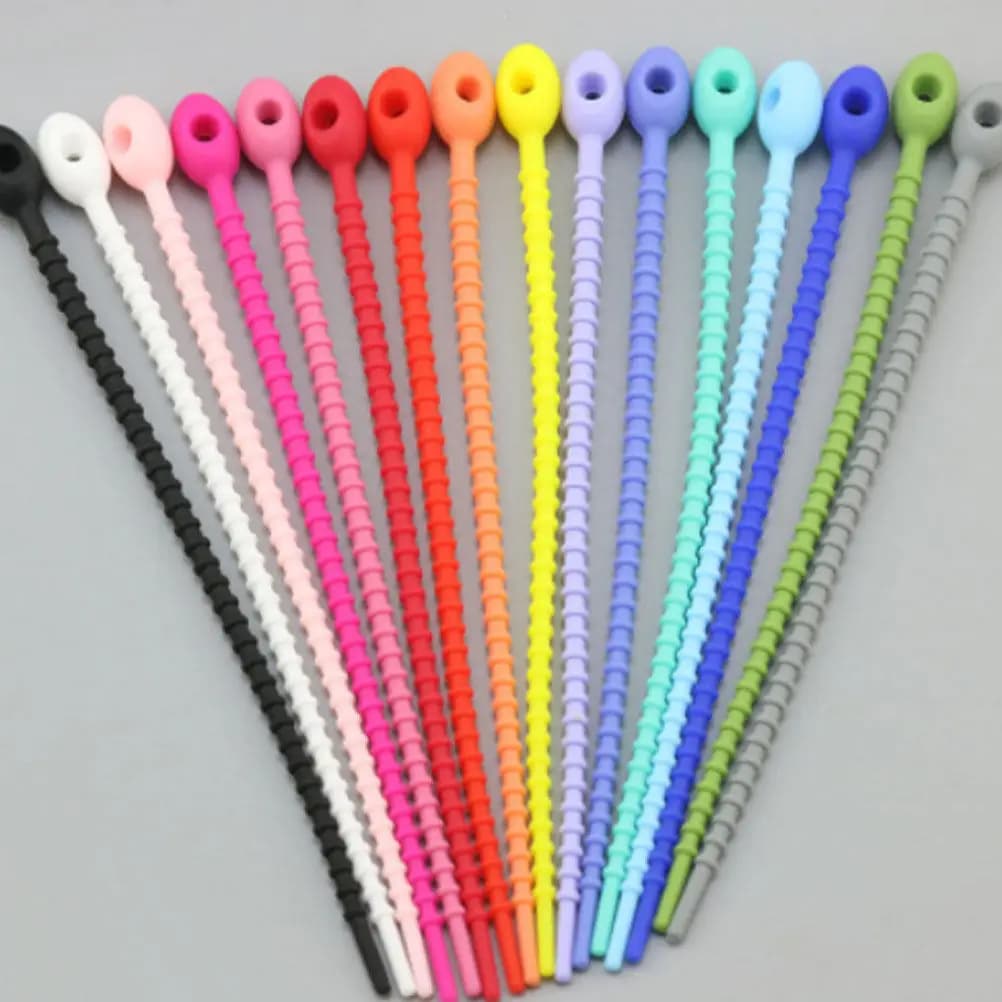 10 Pezzi Fascette in Silicone Riutilizzabili Autobloccanti per Cavi, Organizzatore di Cavi Dati, Anello di Fissaggio per Casa, Ufficio, Garage