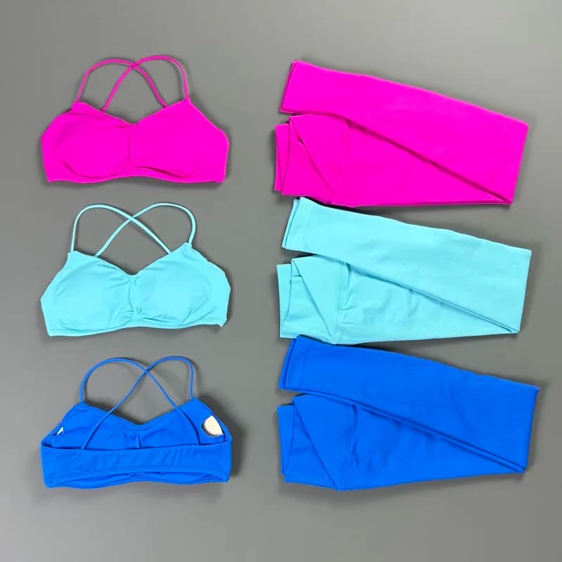 2 Piece Vision Leggings Set Seamless Women Yoga Sports Bra and Butt Lifting Tights Suit Quick Dry Gym Fitness Workout Sportswear