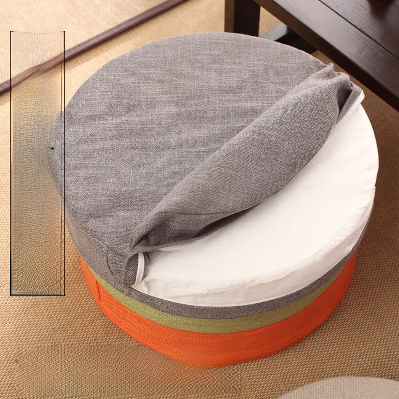 Thickened Linen Zafu Meditation Pad Buddhist Prayer Mat Zen Study Pad Removable Cover Tatami Mat round Cushion
