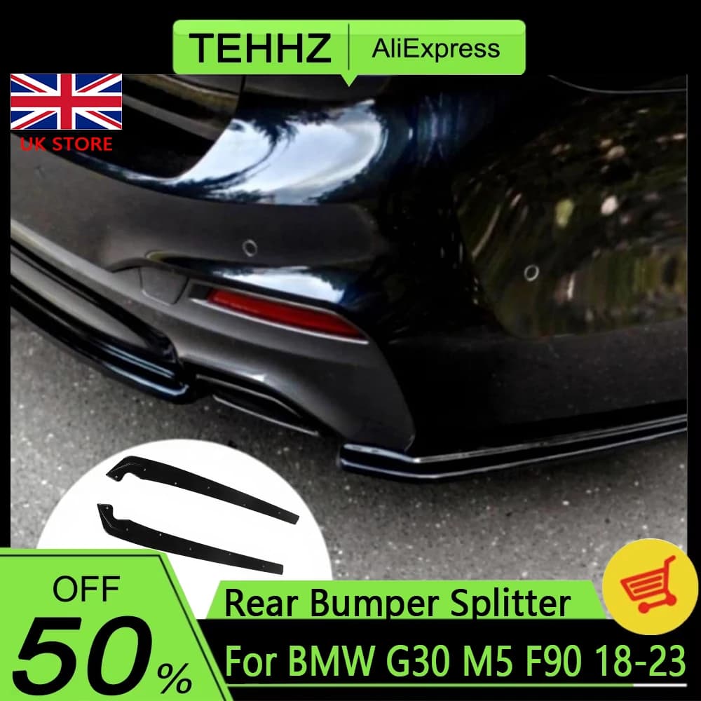 G30 Rear Bumper Diffuser Splitter Protector For 5 Series G31 Sport M5 F90 2017‑2023 Side Splitters Spoiler Body Kit Guard Cover