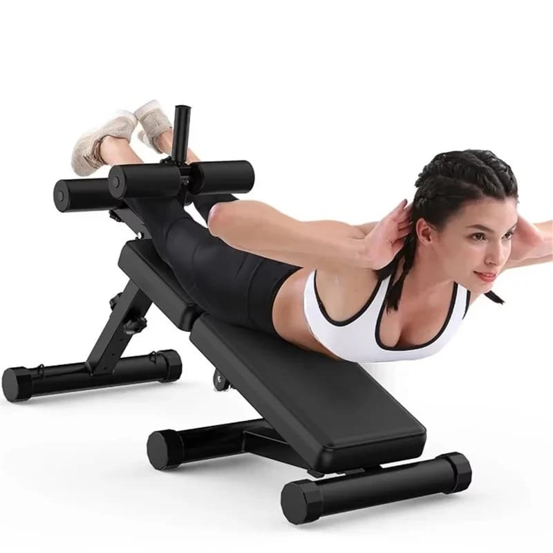 Adjustable Home Strength Training Bench 2025 Portable Sit-Up with Tilt and Folding Function Includes Resistance Bands