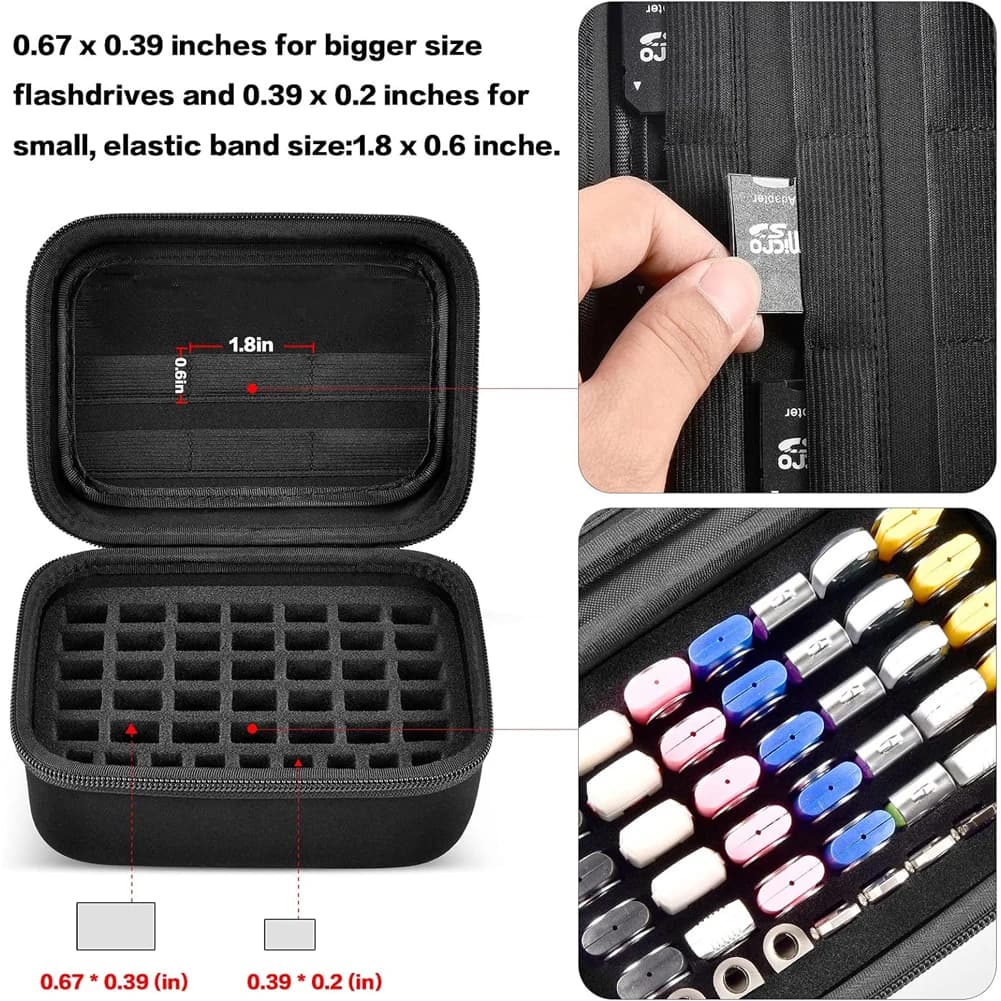 Custodia per chiavetta USB, porta chiavette USB, organizer per schede SD, custodia protettiva antiurto per accessori elettronici