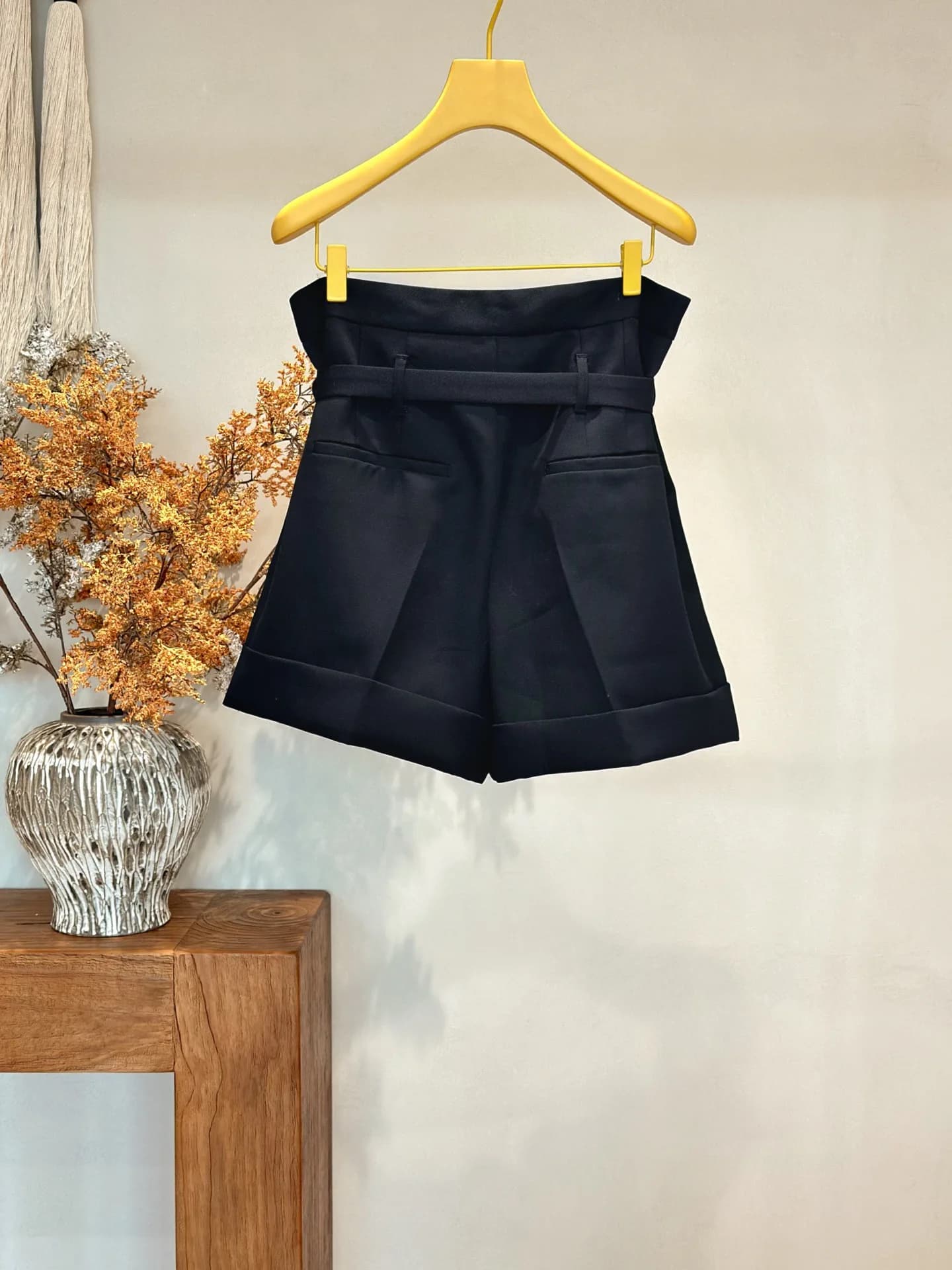 Summer New High Waist Wool Blend Straight Leg Short Pants Women's Suit Pants Belted Loose Fit Slimming Versatile Online Exclu...