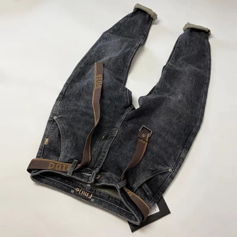 High Quality Fashion Luxury Fashion Jeans Slim Jeans Boyfriend in Denim classic design black and gray man