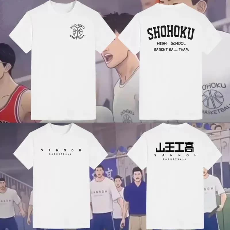sisi 2233Anime Il primo Akita SANNOH SHOHOKU Sawakita SAKURAGI Maglietta da allenamento per basket Uomo Top bianchi in cotone