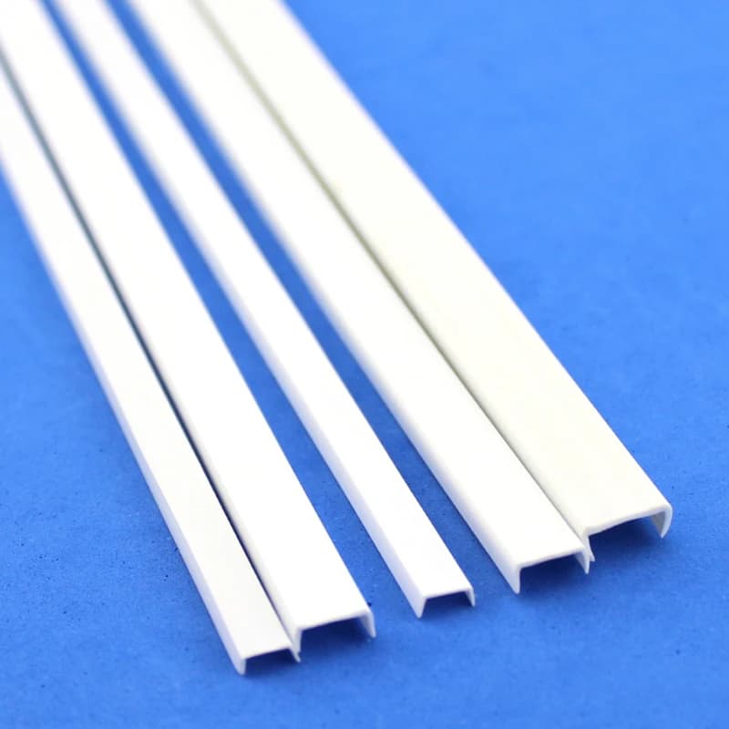 10-100 pz 250mm (25 cm) Lunghezza Striscia di Plastica ABS Bianca a forma di U Striscia FAI DA TE Fatti A Mano Modello di Edificio Accessori Larghezza 5/6/8/10mm