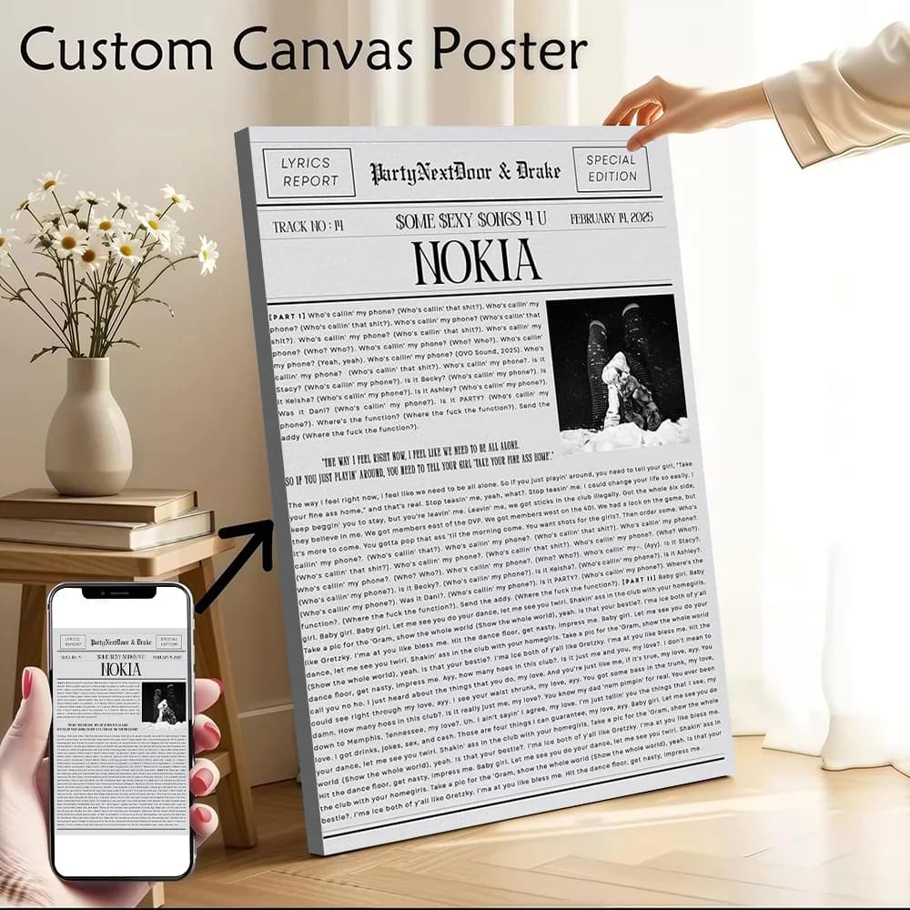 PartyNextDoor & Drake Canvas Wall Art Poster Custom Photo Print Modern Painting for Fans Specialty and Themed Home Decor Items