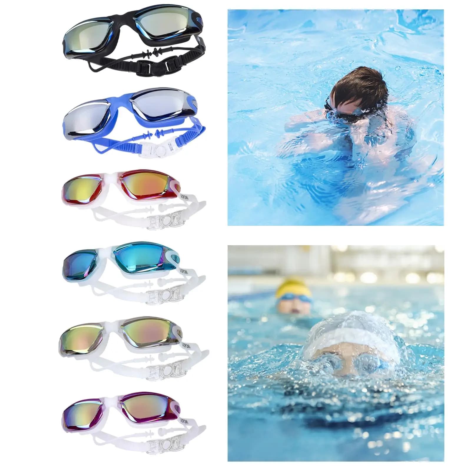 Swim Goggles Men Fashion Portable Wide View Waterproof Professional Eyewear for Outdoor Diving Snorkeling Swimming Pool Indoor