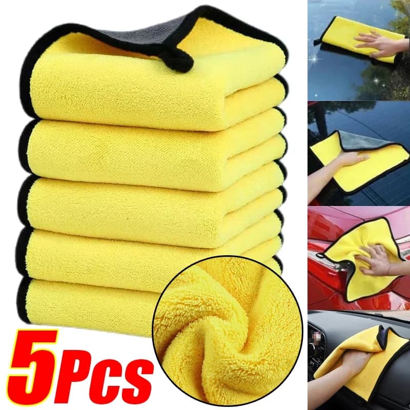 1/5 pz Lavaggio Auto Asciugamano In Microfibra Assorbimento D'acqua Panno di Asciugatura Asciugamano Da Lavaggio A Doppio Strato Stracci Puliti Auto Dettagli Asciugamano In Microfibra