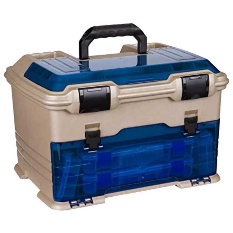 Outdoors T5P Pro Multiloader Tackle Box Organizer da Pesca con Scatole Tuff Tainer Tecnologia Anti-Corrosione Zerust - Blu Trasparente