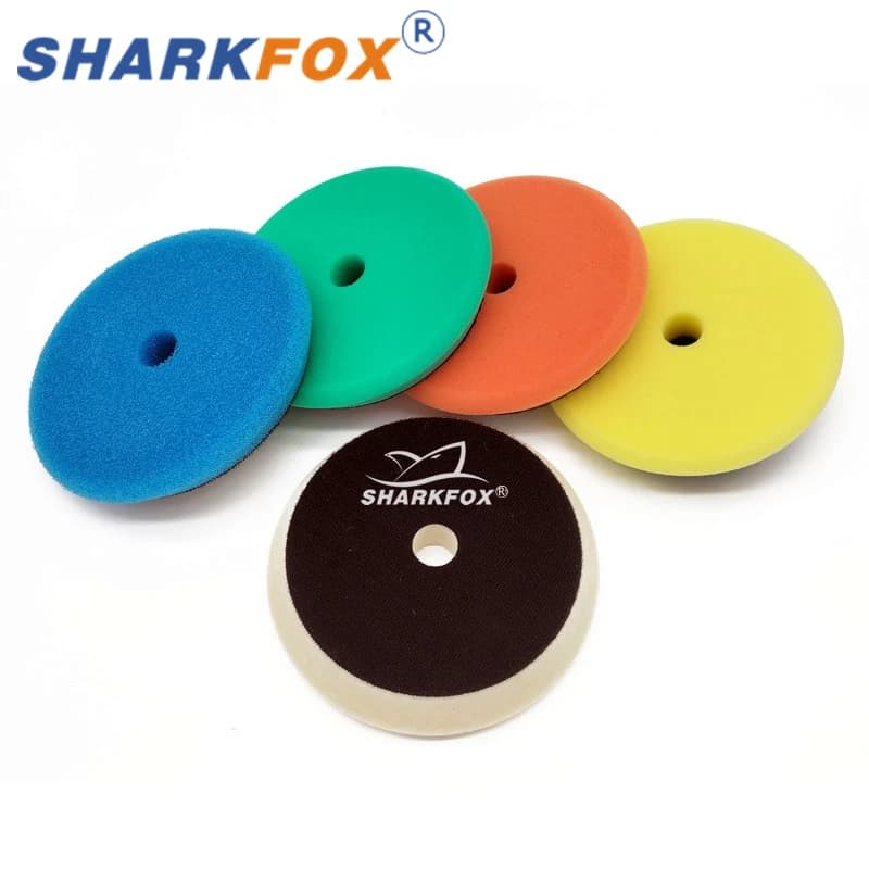 Sharkfox 5/6 Pollici Tampone per Lucidatura per Auto Lucidatore Disco per Lucidatura per Auto Spugna Abrasiva DA Lucidatore Ceretta Strumenti Composti