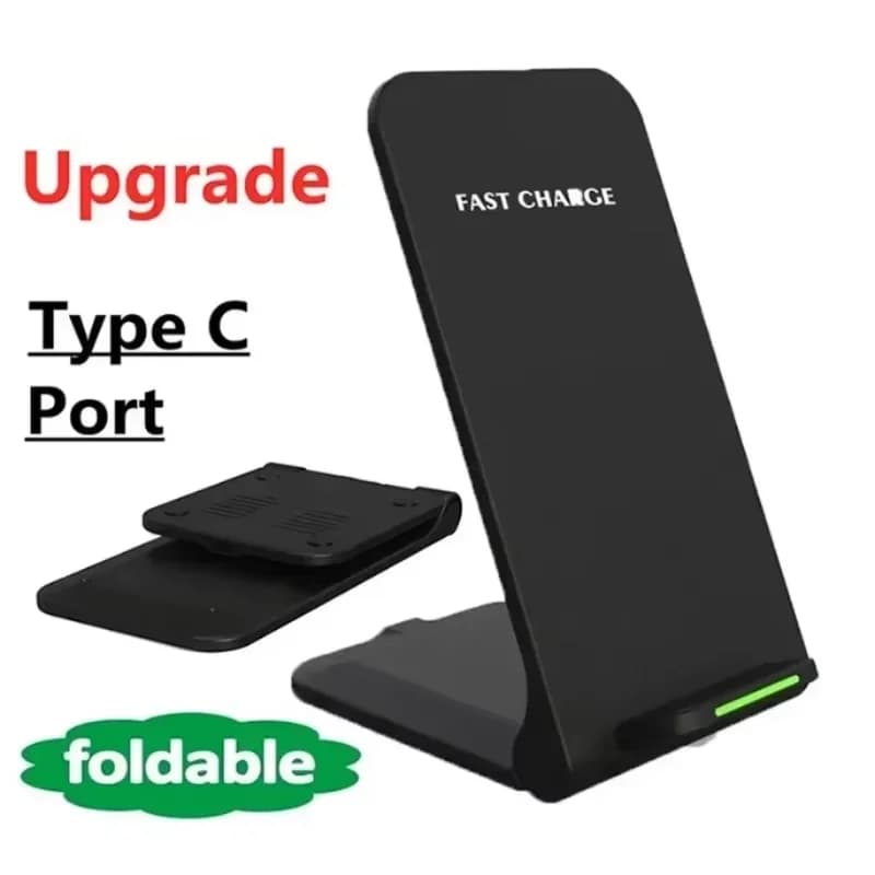 Wireless Charger Stand Pad for iPhone 17 16 15 14 13 Pro Samsung Xiaomi Phone Chargers Induction Fast Charging Dock Station