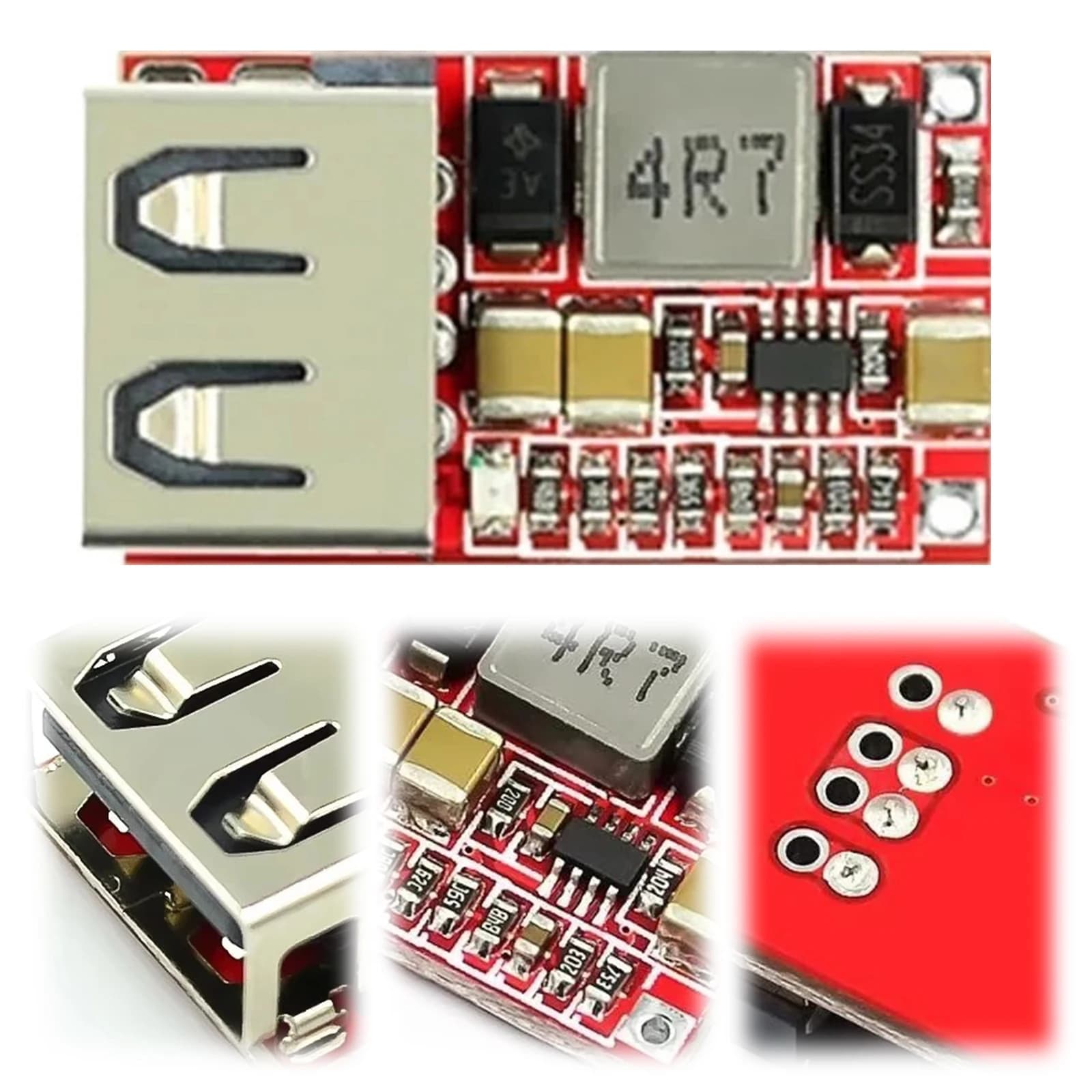 Modulo Step-Down DC-DC USB-A da 6-24V a 5V3A, Convertitore di Potenza Regolabile per Caricabatterie Auto e Cellulari