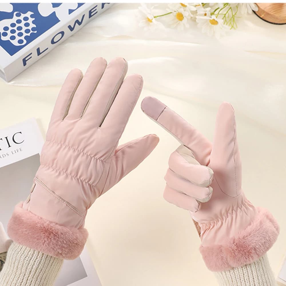 Women's Winter Gloves Touchscreen Sports Gloves Riding Gloves for Waterproof Hot Vehicles Lined in Women's Fce