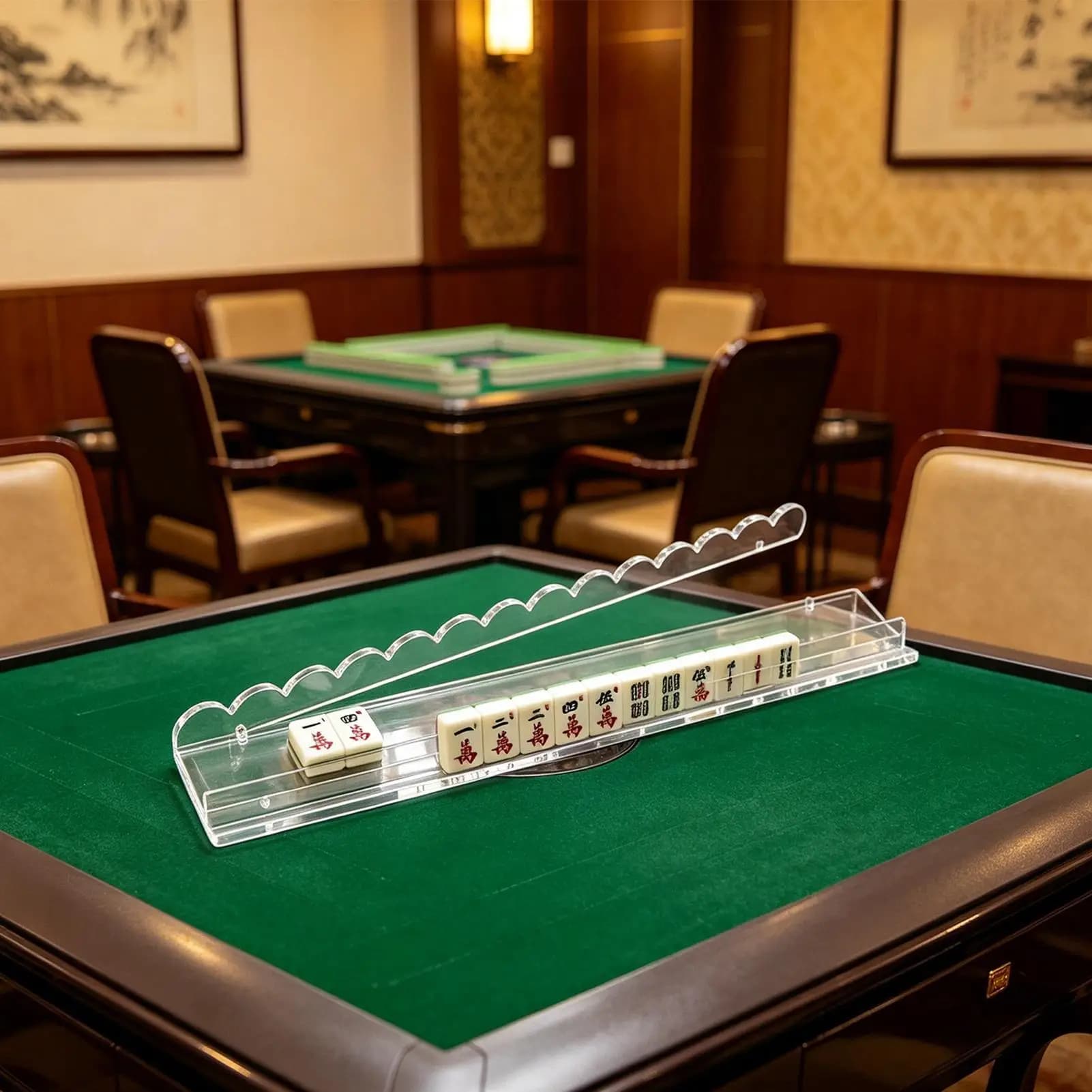 Supporti per Mahjong in Acrilico Antiscivolo, Spingitori e Porta Tessere Magnetici in Acrilico per Serate di Gioco in Famiglia