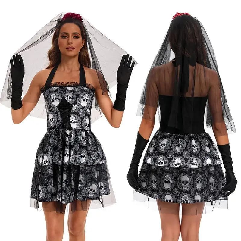 Halloween Neck Hanging Suspender Dress Women's Costume Chinese Stage Performance Traditional Ethnic Clothing Autumn 2026