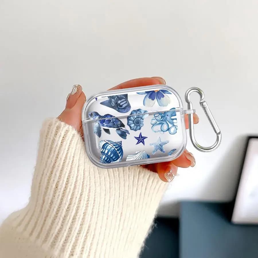 Custodie trasparenti per auricolari per Airpods 4 3 Pro2 Pro3 2 Pro 1 Tartarughe marine