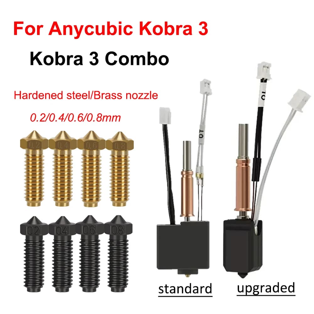 Kobra 3 Hotend Kit Bi-metallo Heatbreak Gola per Anycubic Kobra 3 Combo Hot End Ugello Kit di aggiornamento Stampante 3D Hotend Accessori