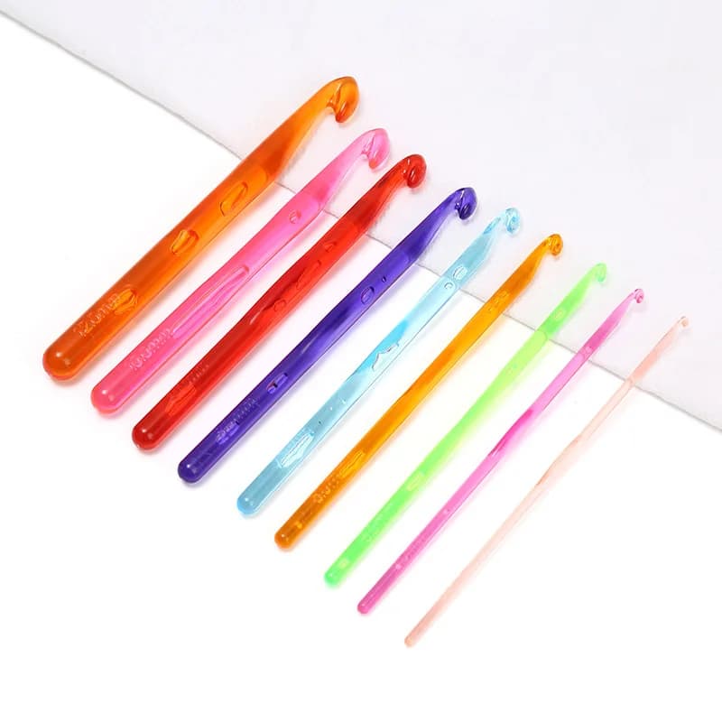 Uncinetti in Cristallo Colorati, Strumento Fai-da-Te per Lavorazione a Maglia, Aghi Trasparenti in Plastica per Maglioni, Accessori per Cucito