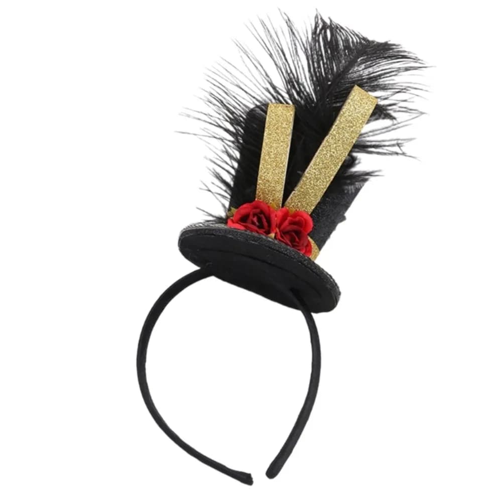 Vesti la festa di carnevale Fascia per capelli Cavaliere vintage Protezione solare Cappello a cilindro del soldato Gioco di ruolo Cappello a cilindro Fascinator del direttore di circo