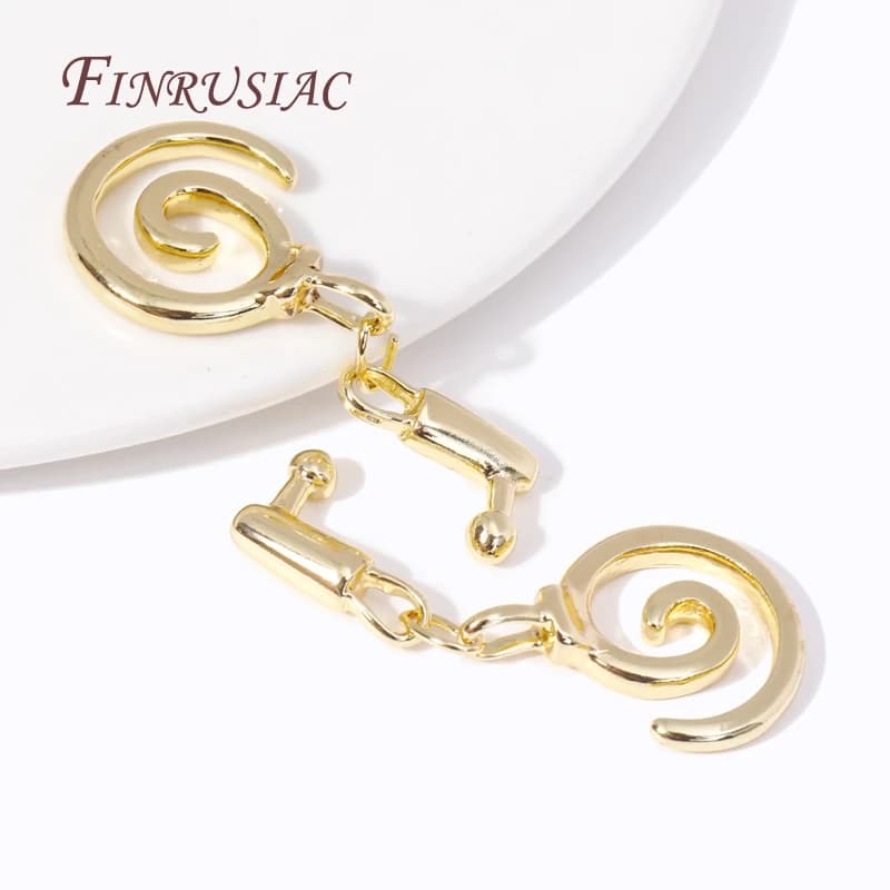 Fermagli OT a forma di spirale placcati in oro 18 carati per componenti della collana del braccialetto fai da te, perline terminali in ottone fermagli a levetta forniture per gioielli