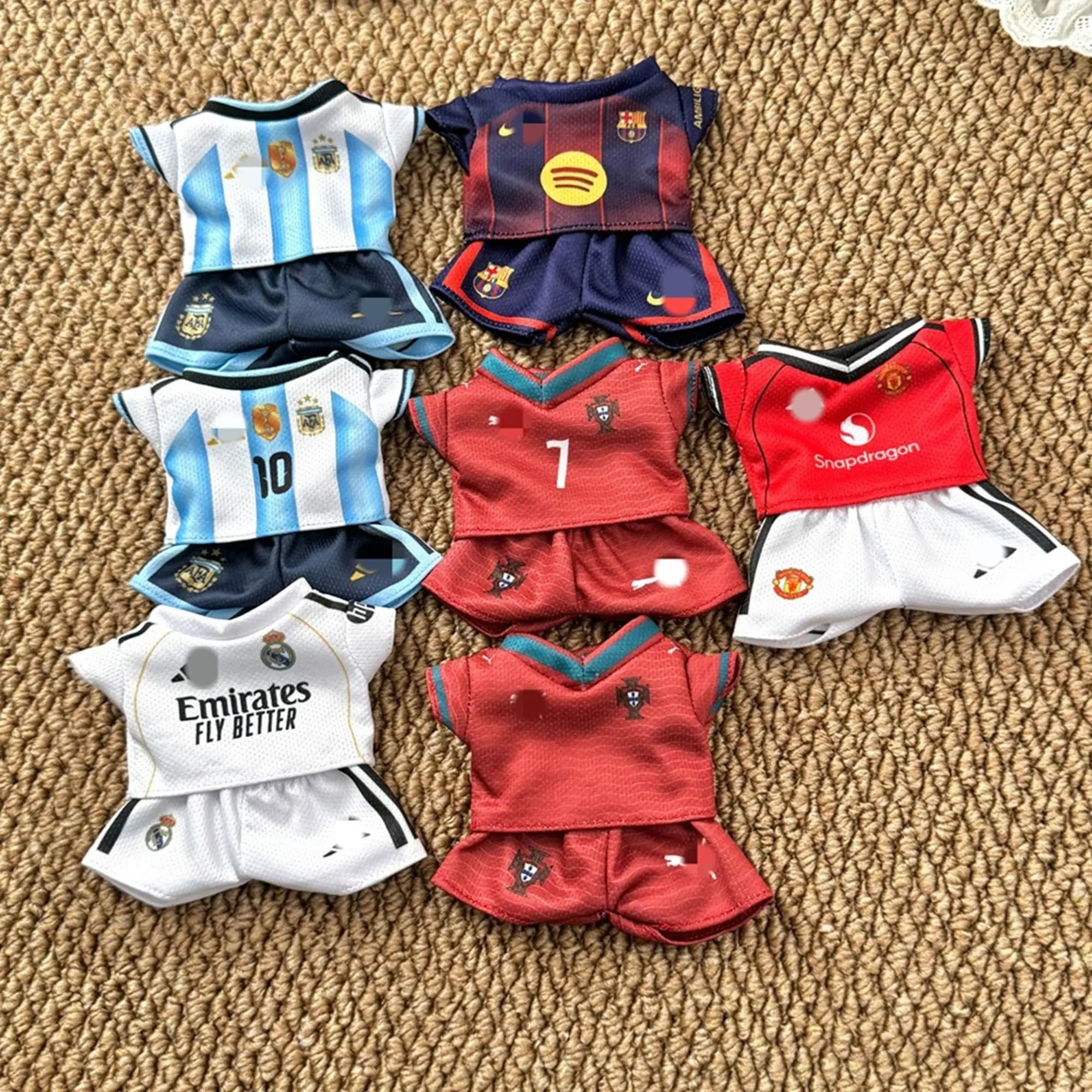 15cm Plush Trendy Doll Clothes for Labubu Messi Doll Jersey Charms Collectible Merchandise for Football Fans