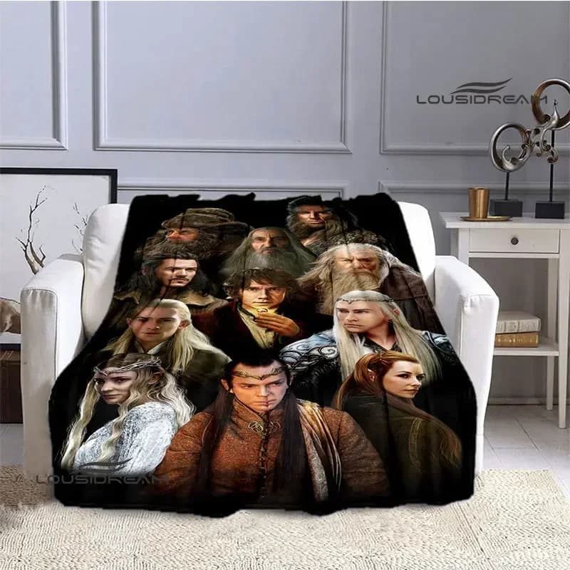 L-Lord of the Rings moda calda flanella morbida e confortevole coperta da viaggio per la casa regalo di compleanno