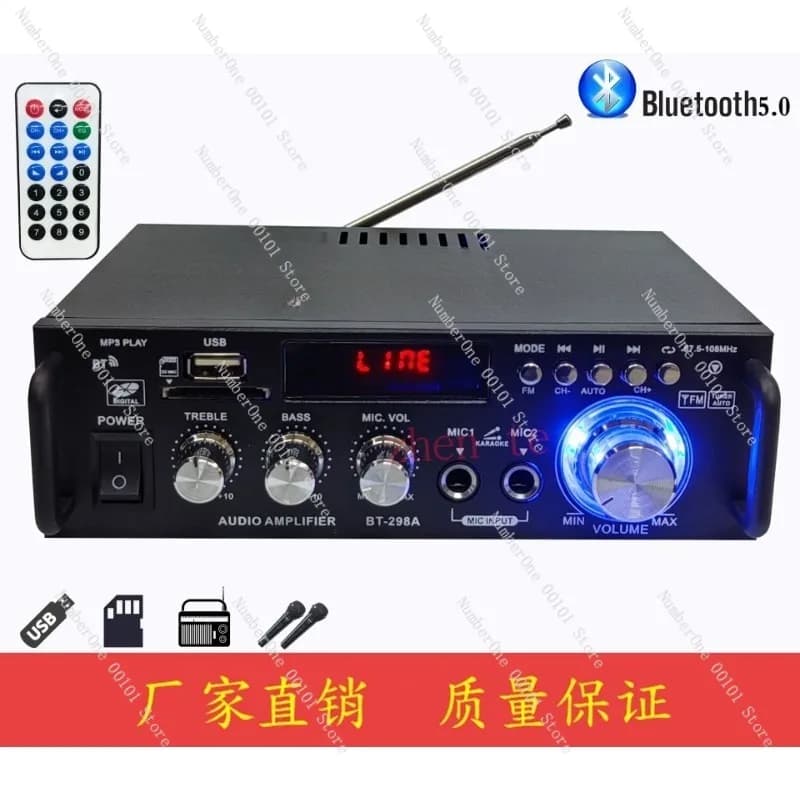 Mini piccolo amplificatore domestico slot per schede USB Flash Drive radio DC 12V 220V Bluetooth uso domestico