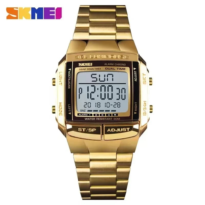 SKMEI 1381 orologio sportivo da uomo sveglia digitale orologio conto alla rovescia quadrante grande orologio a specchio in vetro moda Outdoor Relogio Masculino
