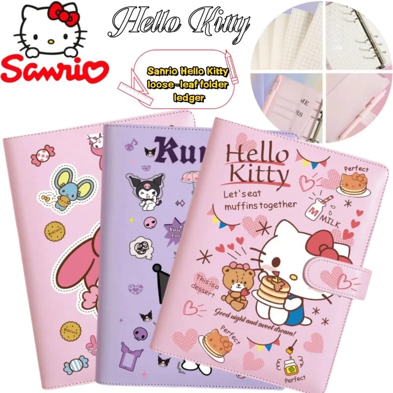 Hello Kitty Sanrio Cinnamoroll Kuromi Anime Modello Cartoon Notebook Creativo Kawaii Girl's Heart Notebook Cancelleria all'ingrosso
